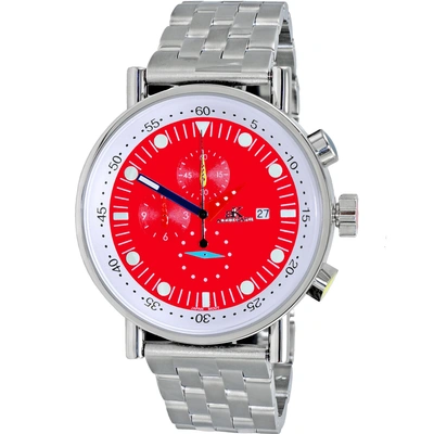 Adee Kaye Men's Mando-mb Red Dial Watch In Red   / Blue