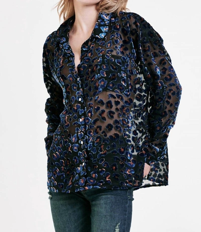 Dear John Denim Arianna Front Tie Shirt In Blue Spots In Multi