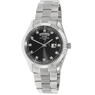 Oniss Men's Admiral Black Dial Watch In Black / Silver