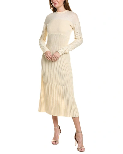 Cedric Charlier Maxi Cashmere-blend Sweaterdress In White