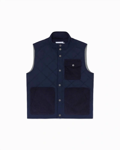 Onia Men's Quilted Twill Vest In Deep Navy In Blue