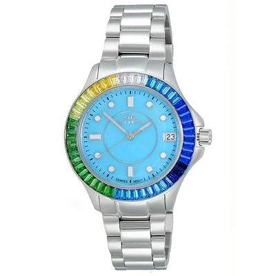 Oniss Women's Crown Blue Dial Watch In Blue / Multicolor