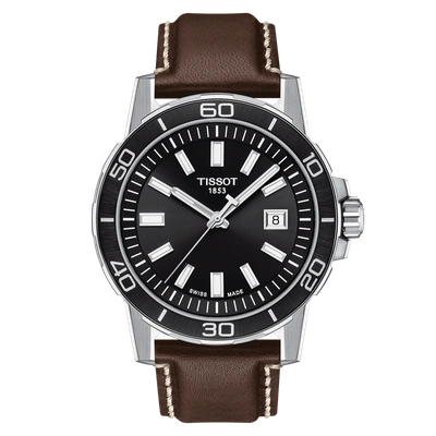Tissot Men's Supersport Gent 44mm Quartz Watch T1256101605100 In Black / Brown