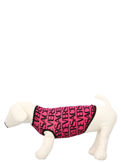 Versace Home Logo Print Dog T-shirt Pets Accesories Fuchsia In Red
