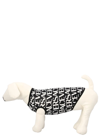 Versace Home Logo Print Dog T-shirt Pets Accesories White/black In Multi