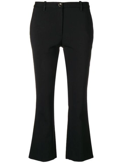Nine In The Morning Flared Cropped Trousers - Black