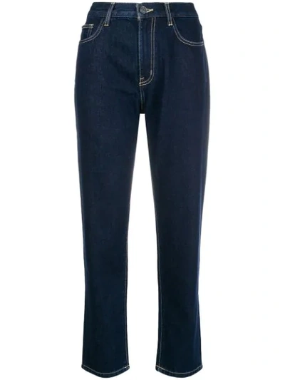 Current Elliott Cropped Straight Leg Jeans In Blue