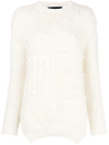 Simone Rocha Patchwork Knit Sweater In Neutrals
