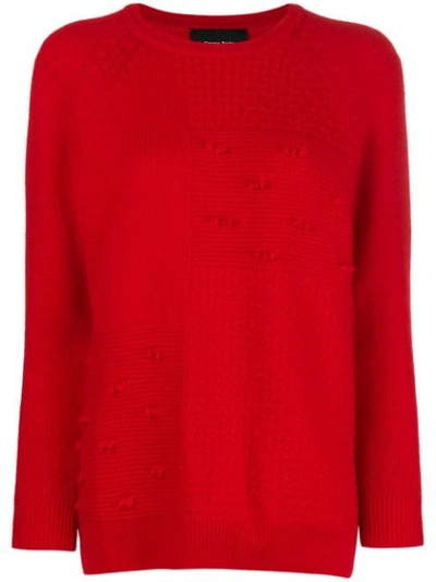 Simone Rocha Patchwork Knit Sweater In Red
