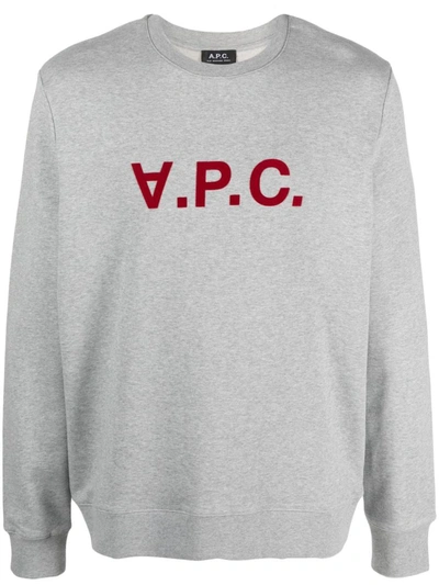 Apc A.p.c. Sweaters In Gris Clair Chine / Rouge