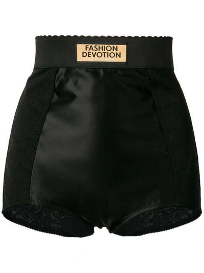Dolce & Gabbana Scalloped Mini Shorts In Black