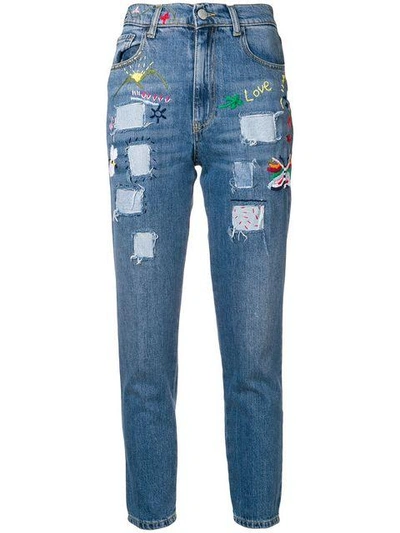 History Repeats Patchwork Skinny Jeans In Blue