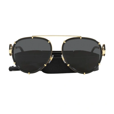 Versace Medusa Ve2232 Sunglasses In 143887 Black/gold