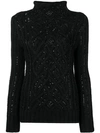Ermanno Scervino Crystal Embellished Sweater In 95708 Nero
