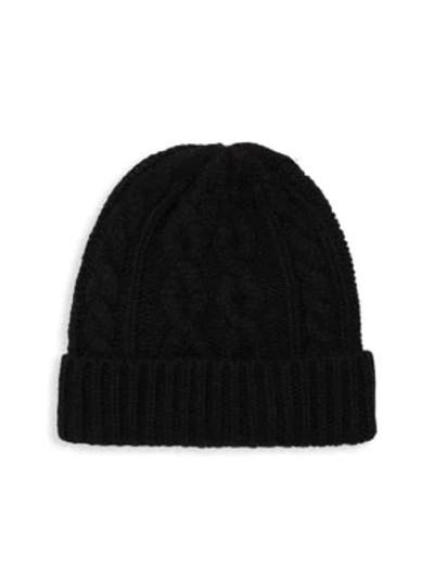 Saks Fifth Avenue Men's Cable Beanie In Black