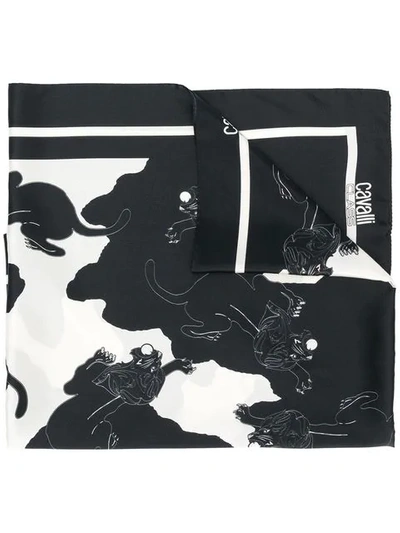 Cavalli Class Tiger Print Scarf - Black