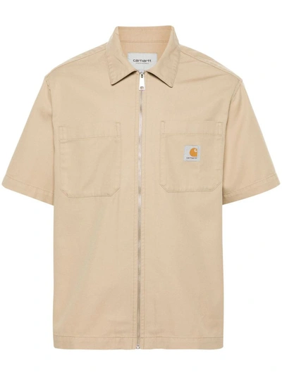 Carhartt Sandler Cotton-blend Shirt In Neutrals