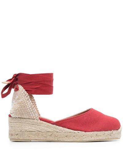 Castaã±er Castañer Carina Raffia Wedge Espadrilles In Pink