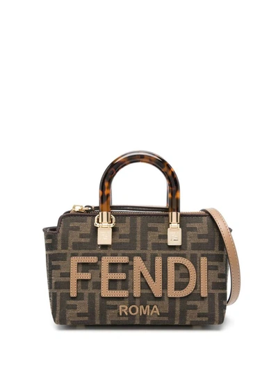 Fendi By The Way Mini Fabric Bags In Brown