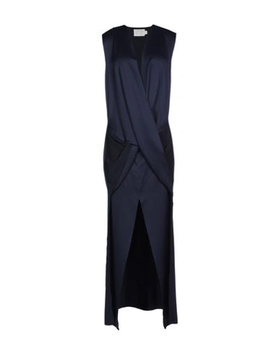 Solace London Long Dresses In Dark Blue