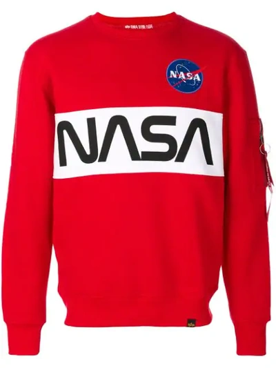 Alpha Industries Printed Sweatshirt In Red