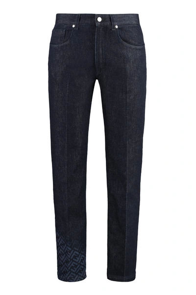 Fendi Regular-fit Cotton Jeans In Denim