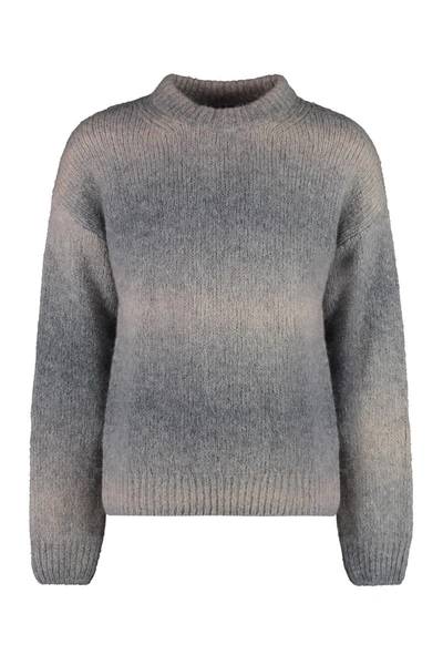 Gant Wool-blend Crew-neck Jumper In Grey