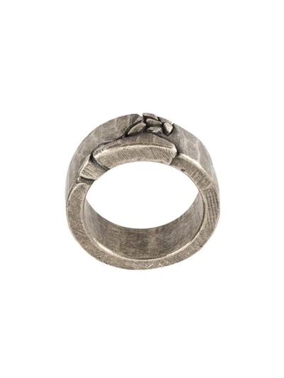 Tobias Wistisen Embossed Design Ring In Metallic