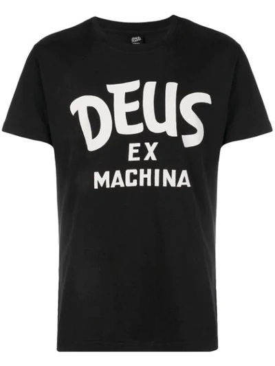 Deus Ex Machina Logo Print T-shirt In Black