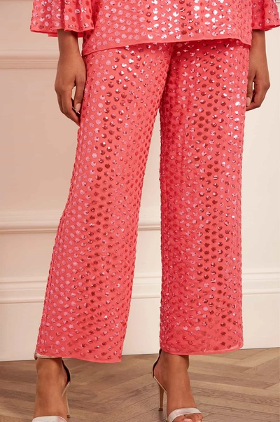 Needle & Thread Raindrop Gloss Trousers In Pink