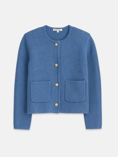Alex Mill Paris Sweater Jacket In Harbour Blue