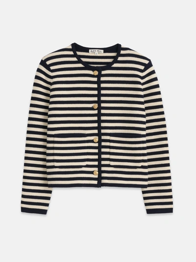 Alex Mill Paris Sweater Jacket In Stripe In Ivory/navy