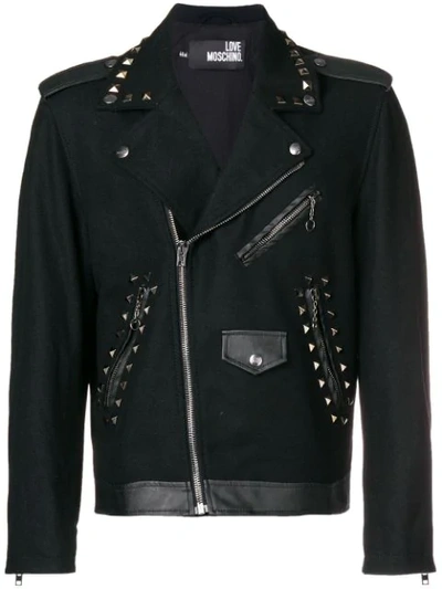 Love Moschino Studded Biker Jacket - Black