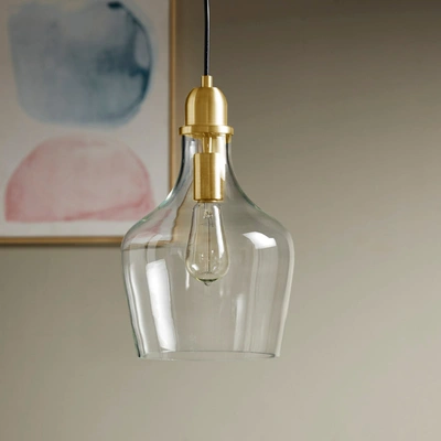 Simplie Fun Auburn Bell Shaped Glass Pendant In Transparent