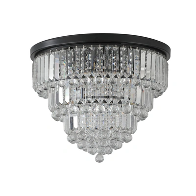 Simplie Fun Black Luxury Modern Style Crystal Lights In Transparent
