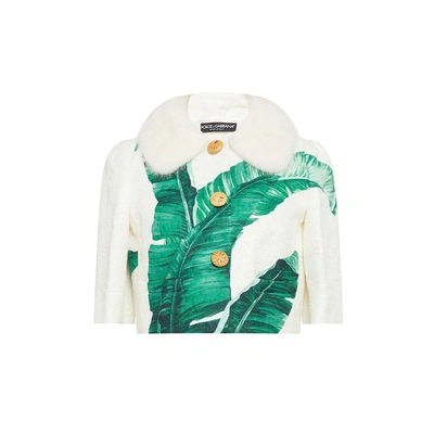 Dolce & Gabbana Banana Leaf Print Jacket In White