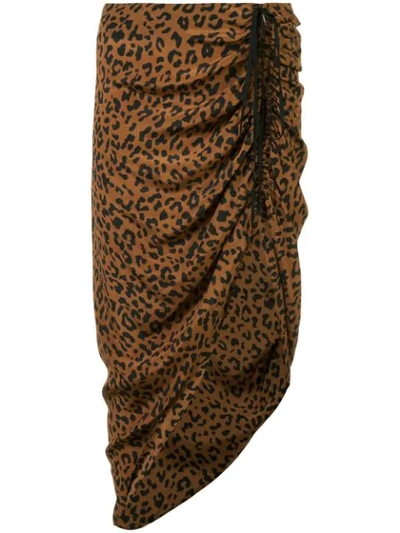 Diane Von Furstenberg Heyford Leopard-print Silk Skirt In Brown