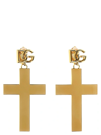 Dolce & Gabbana Cross Earrings Jewelry Gold