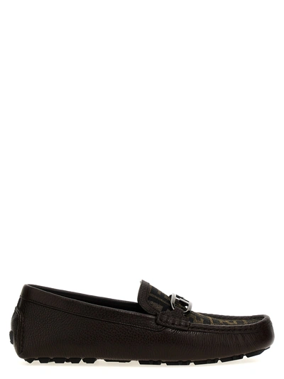 Fendi Driver O Loafers Brown In Black