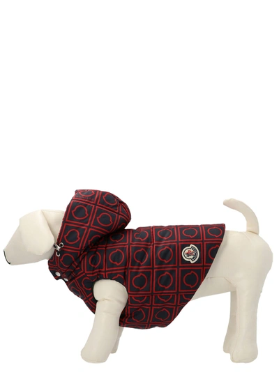 Moncler Genius X Poldo All-over Logo Vest Pets Accesories Multicolor In Red
