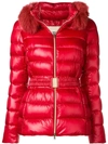 Herno Claudia Fur-collar Down Coat In Red