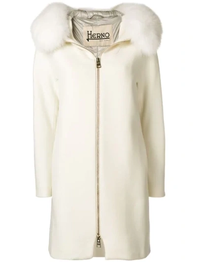 Herno Zipped Coat - White
