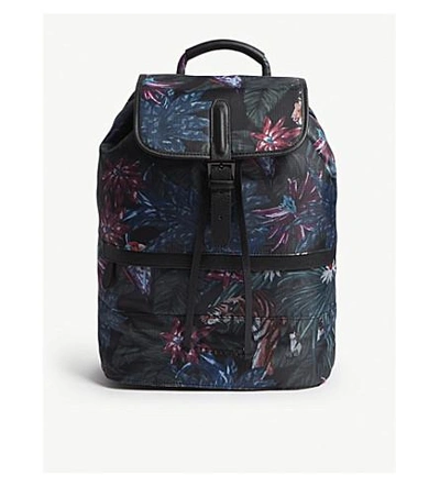 Ted Baker Tropical-print Shell Backpack In Black
