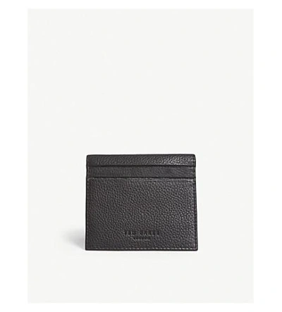 Ted Baker Roasty Leather Card Holder In Black