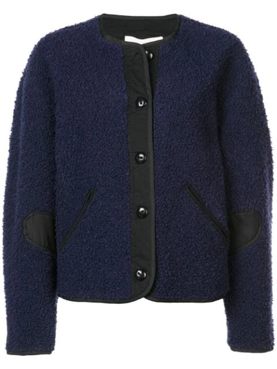 Proenza Schouler Button-front Fleece Jacket In Indigo Black