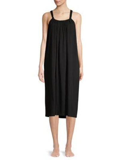 Skin Kimber Organic Pima Cotton-jersey Nightdress In Black