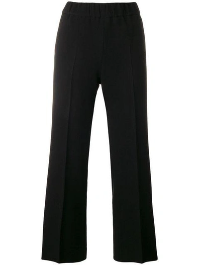 Alberto Biani Cropped Straight Leg Trousers - Black