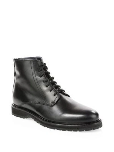 Aquatalia William Lace-up Leather Boots In Black