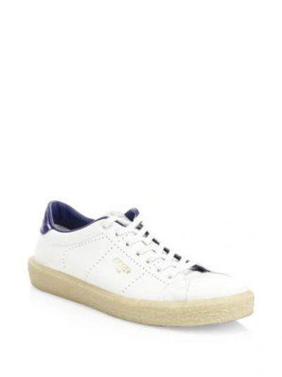 Golden Goose Men's Tennis Sneakers In White Blue