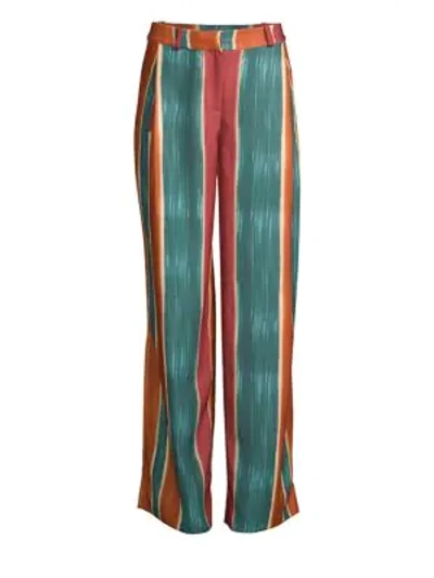 Patbo Rio Striped Wide Leg Pants In Teal Multi